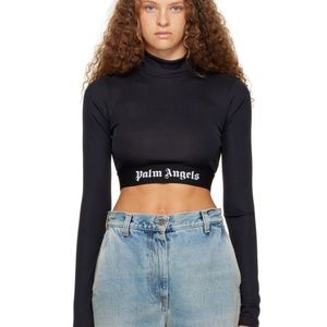 PALM ANGELS- Black Skin Long Sleeve T-Shirt